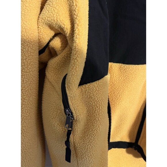 VTG 90s The North Face Denali Fleece Jacket Yellow Black Made in USA XL - Picture 10 of 16